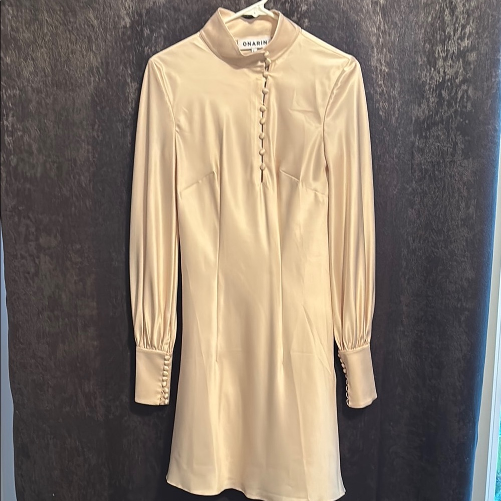 Cream Long Sleeve Dress